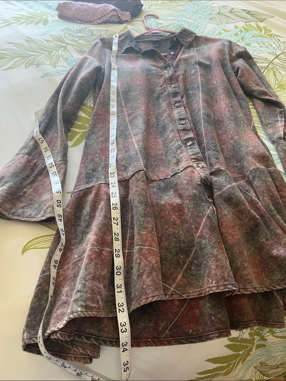 Wild Fable Plaid Long Sleeve Shirt Dress - Red and Green - Picture 6 of 6